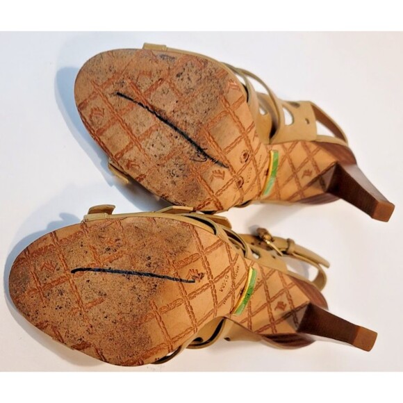 L.A.M.B. Tan High Heel Leather Strappy Sandals by Gwen Stefani sz 5.5 - Picture 9 of 14